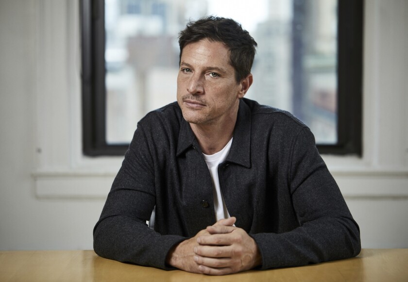 Simon Rex poses for a portrait in New York on Nov. 29, 2021 to promote his film "Red Rocket." (Photo by Matt Licari/Invision/AP)