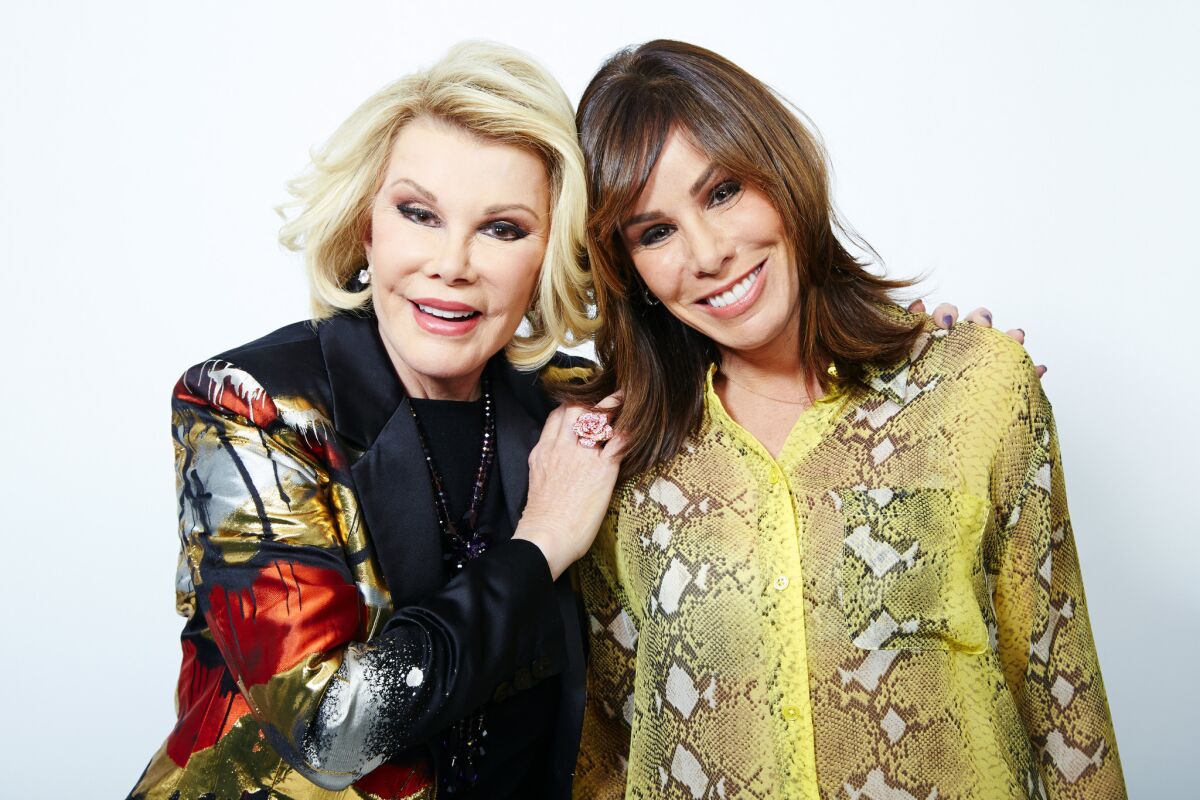 Joan Rivers, host of E!'s "Fashion Police," and daughter Melissa, who produces the show.