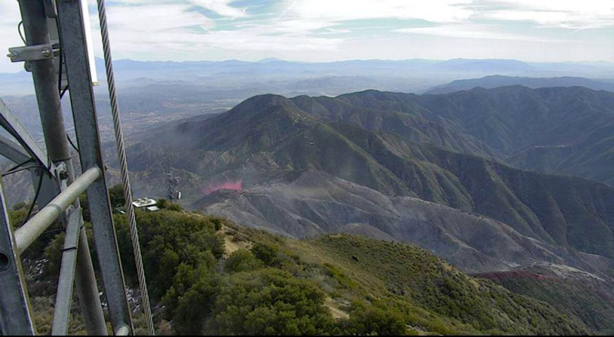 Smoke from the Jim fire in the Cleveland National Forest 