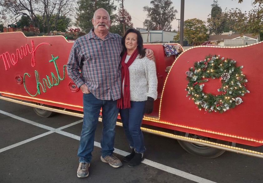 Christmas sleigh operators Bill and Judy Bryant give rides to the public and for community service holiday events.