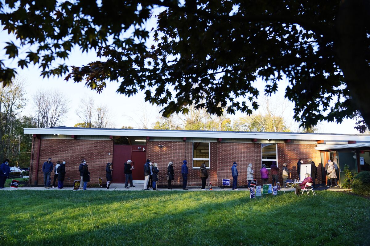 The line outside a polling place Tuesday in Springfield, Pa.