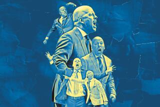 A series of photos of UCLA coach Mick Cronin shouting and reacting from the sidelines to his players' actions and refs.