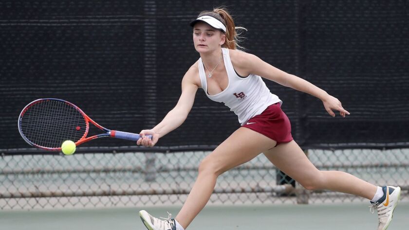 Daily Pilot Girls Tennis Dream Team Kristina Evloeva Stepped Up For Corona Del Mar Los Angeles Times