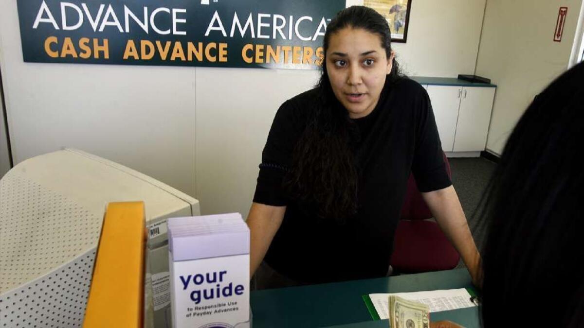 Advance America will pay fines and refunds of $160,000 to settle allegations by the state Department of Business Oversight. Above, an Advance America office in Los Angeles.