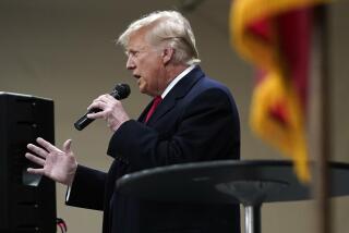 Republican presidential candidate former President Donald Trump speaks at a caucus site at Horizon Events Center, in Clive, Iowa, Monday, Jan. 15, 2024. (AP Photo/Andrew Harnik)