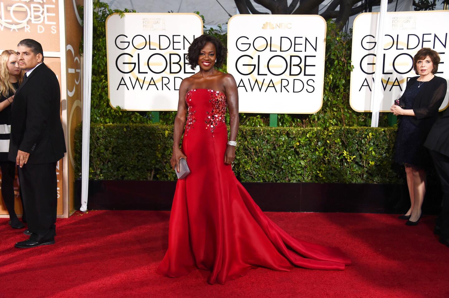 Viola Davis arrives at the 72nd annual Golden Globe Awards at the Beverly Hilton Hotel on Jan. 11, 2015.