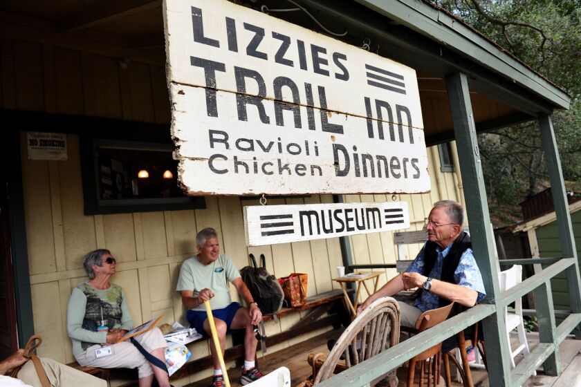 Start this walk from the front of Lizzie’s Trail Inn at 167 E. Mira Monte Ave. Locals gather outside the museum in Sierra Madre, which was the gateway to the San Gabriel wilderness during the "great hiking era" of the early 1900s.
