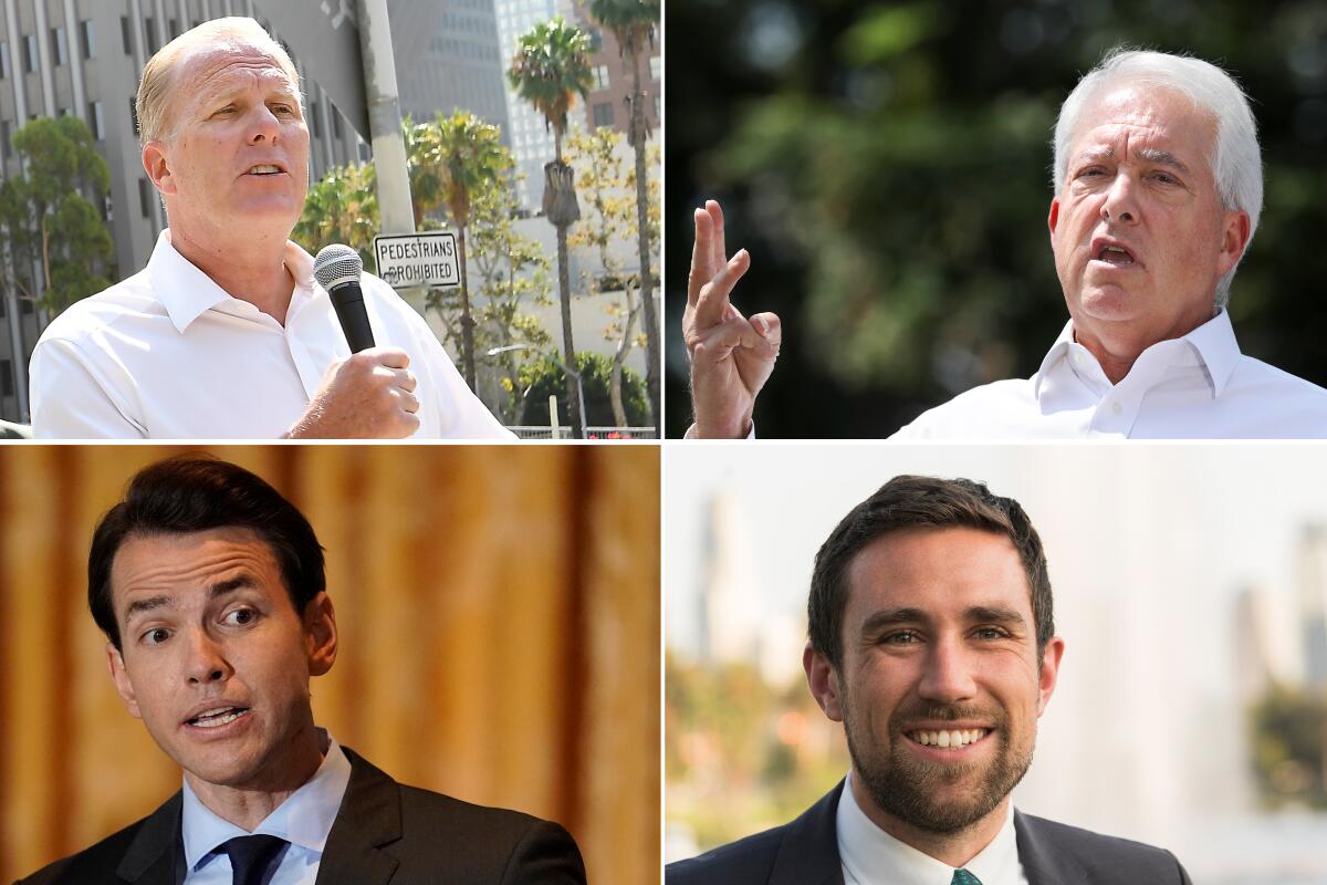 Four California recall candidates from Wednesday's debate.