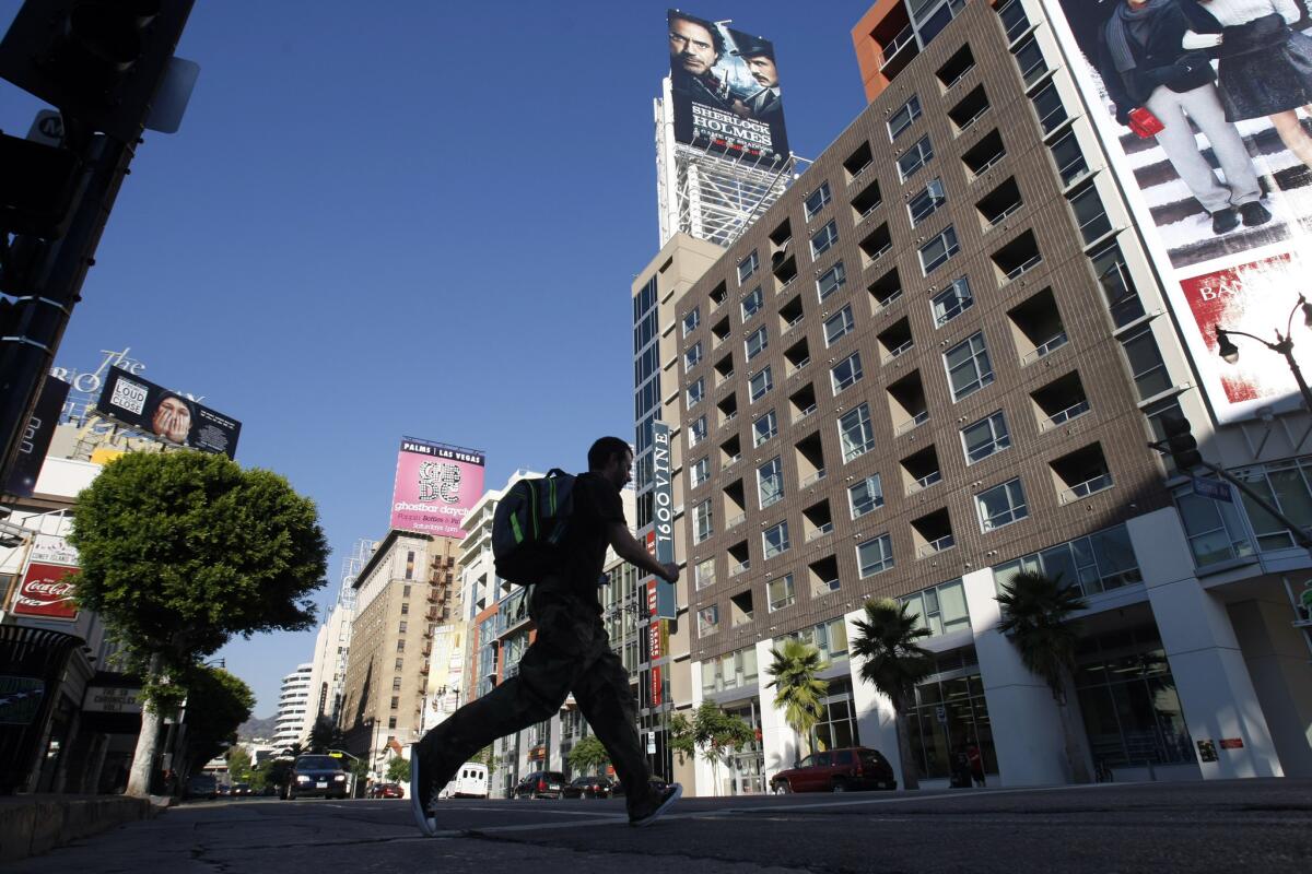 The city's Hollywood Community Plan was designed to attract more large-scale development near transit stops, like the W Hotel.