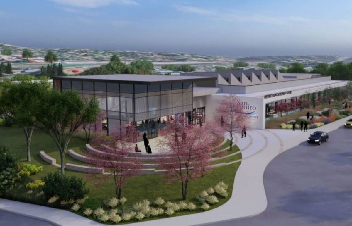 A rednering of the proposed SDUHSD district office on the Earl Warren campus.