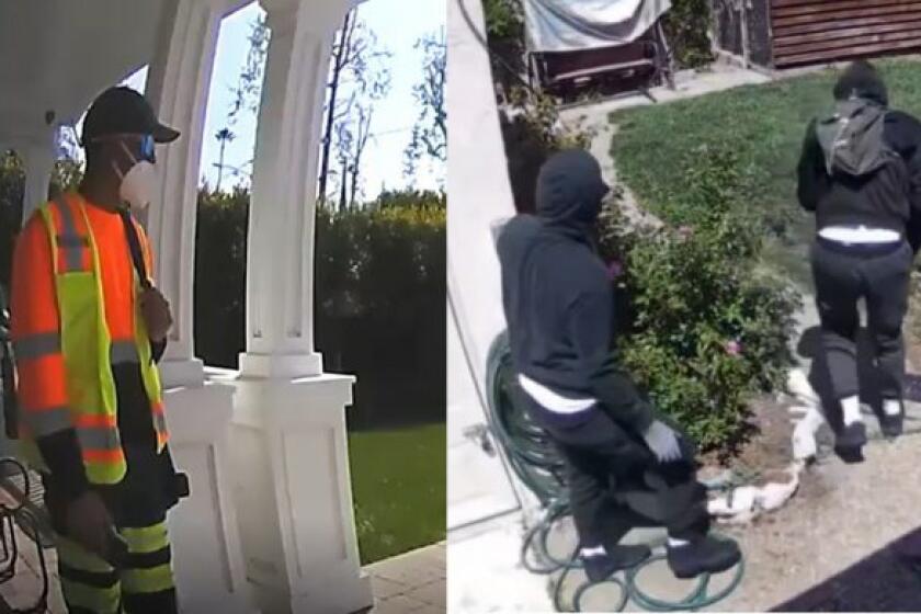 A group of burglars that donned construction workersO reflective vests to avoid suspicion while casing homes in Studio City, West Los Angeles and West Hollywood were arrested by Los Angeles police.