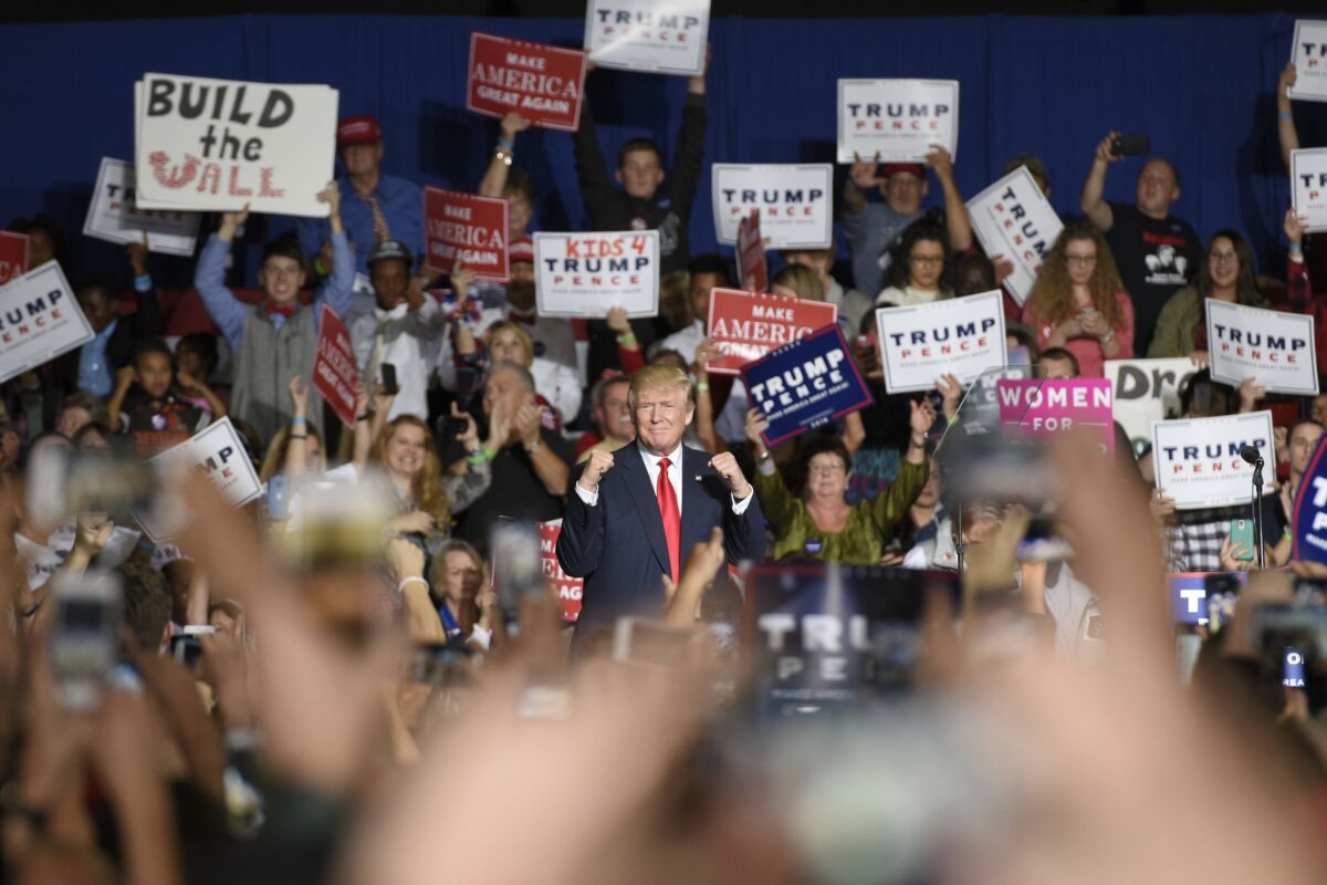 Donald Trump campaigns in Geneva, Ohio.