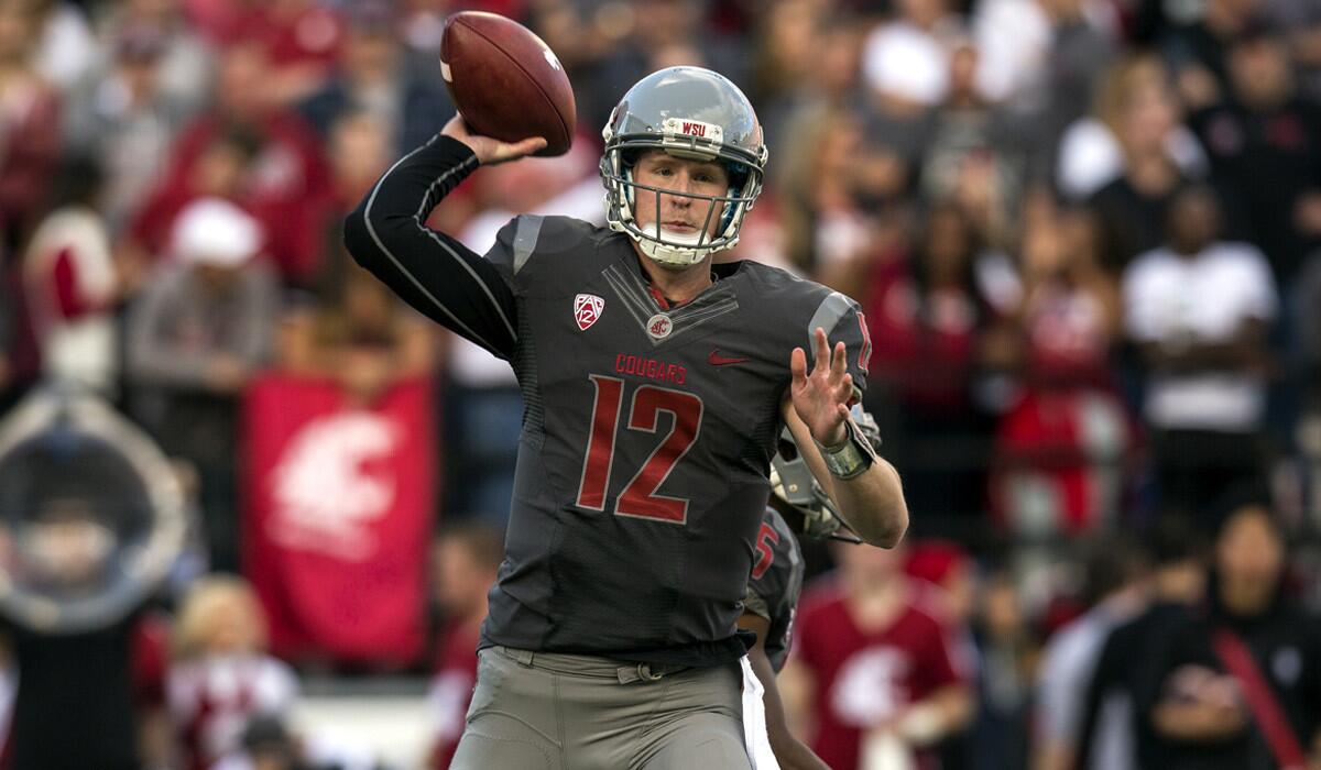 Washington State quarterback Connor Halliday has passed for 3,833 yards and 32 touchdowns this season with 10 interceptions.