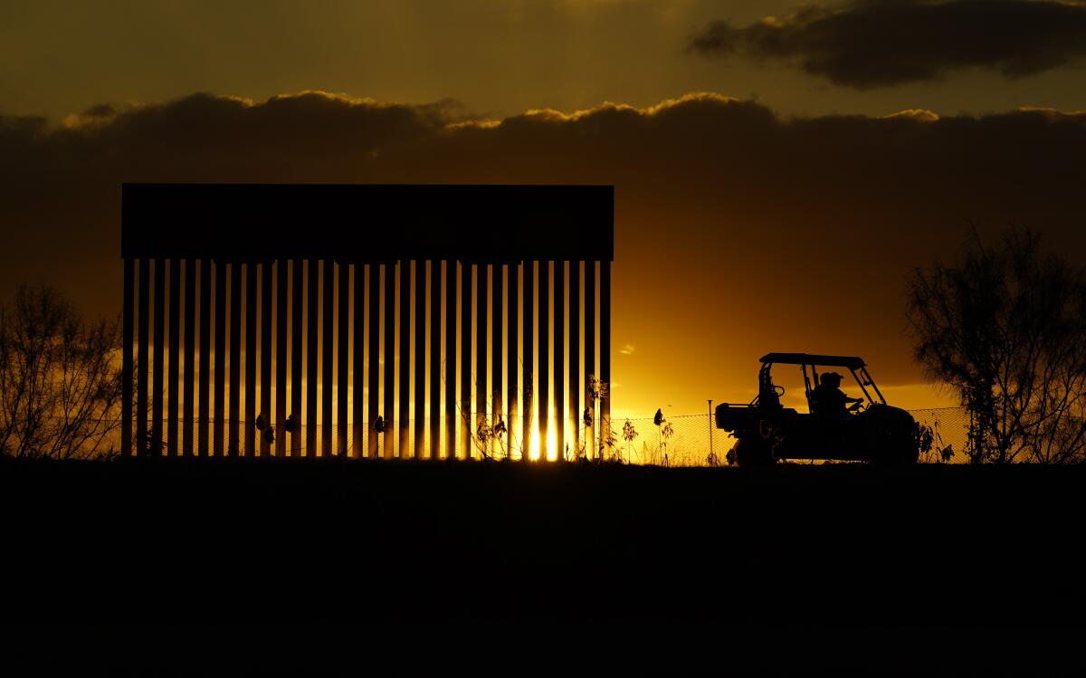 Border wall construction site in Mission, Texas.

