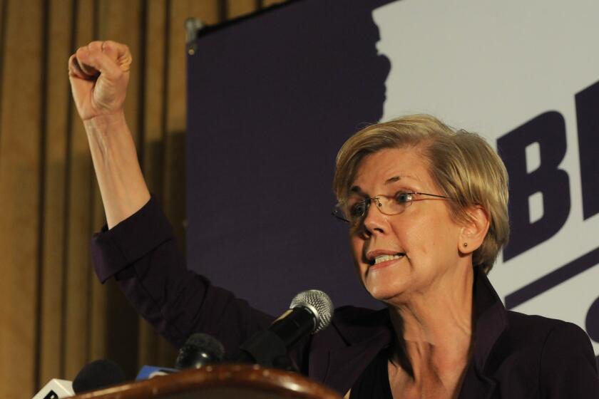 Sen. Elizabeth Warren campaigns in Iowa this month.
