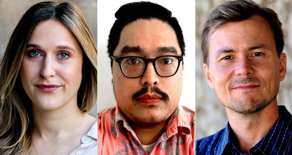 Portraits of Hayley Smith, Gregory Yee and Ian James