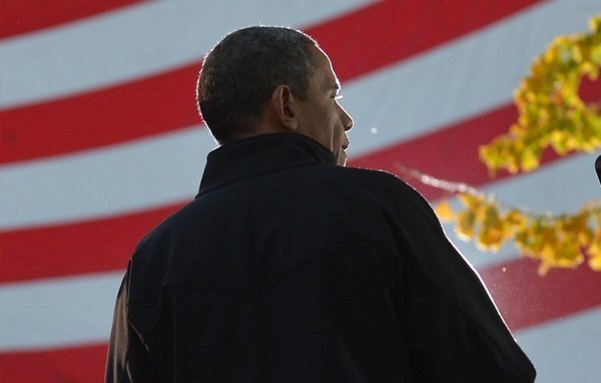 President Obama campaigns in Dubuque, Iowa.