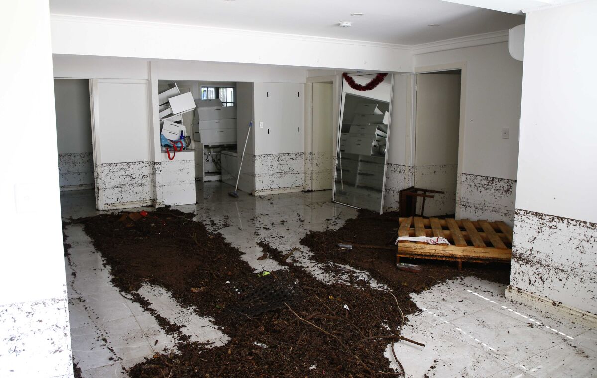 Inside of a flood-damaged home