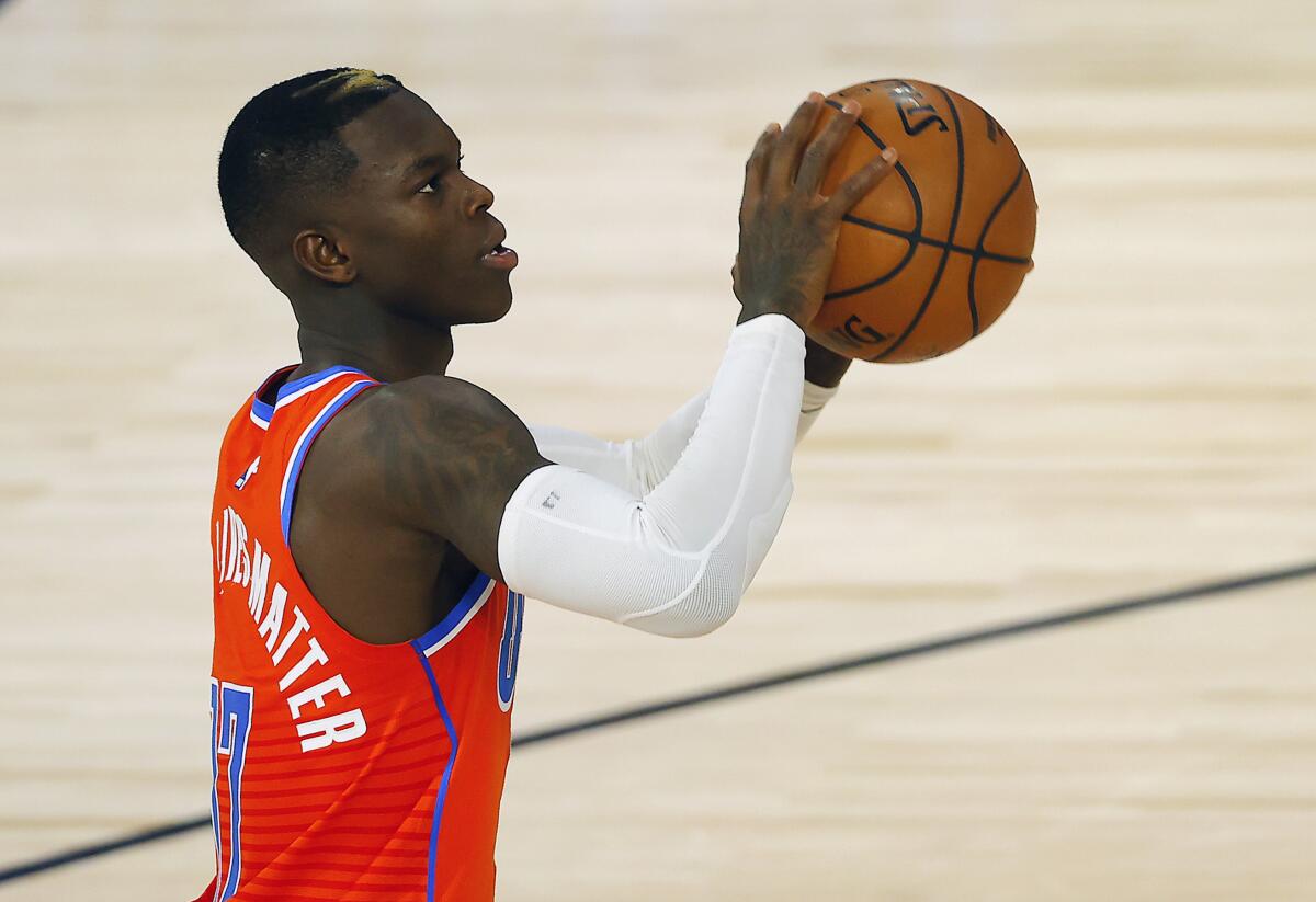 Dennis Schröder during the first half of a game against the Clippers this year.
