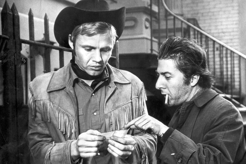 CA.0801.Beale1 –– L–R: Jon Voight and Dustin Hoffman in the movie MIDNIGHT COWBOY (1970) . courtesy United Artists.