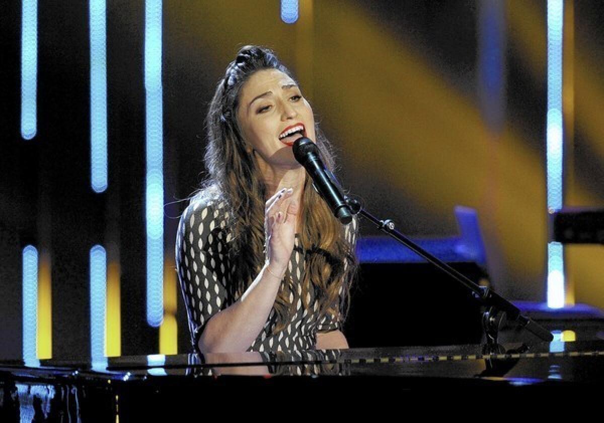 Singer Sara Bareilles performs at the 40th annual People's Choice Awards at Nokia Theatre L.A. Live on Jan. 8, 2014, in Los Angeles.