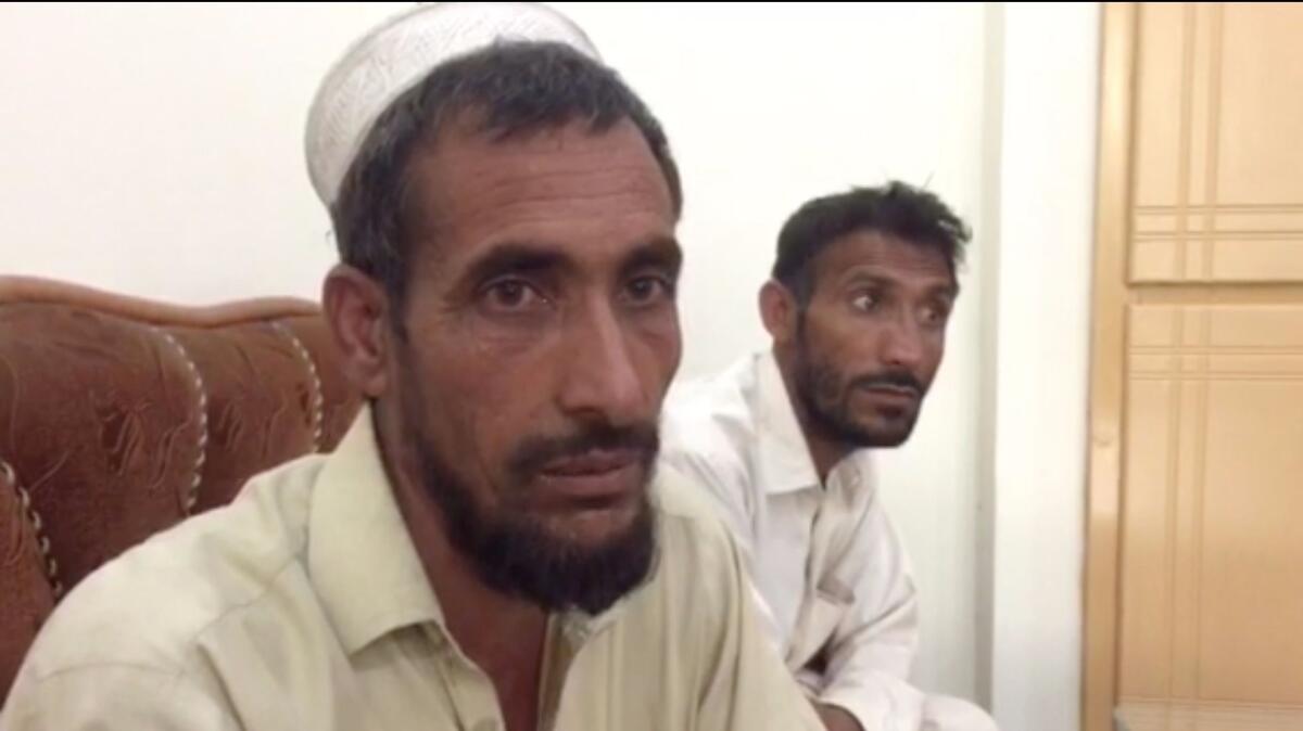 "The situation is bad," said Hakim Khan, in foreground, a farmer and father whose family was forced to flee Afghanistan's Achin province to Jalalabad. "I’m happy that IRC paid us $120, so I could pay for rent."