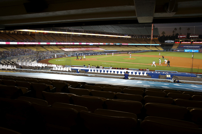 A general view of Dodger Stadium during the third inning.