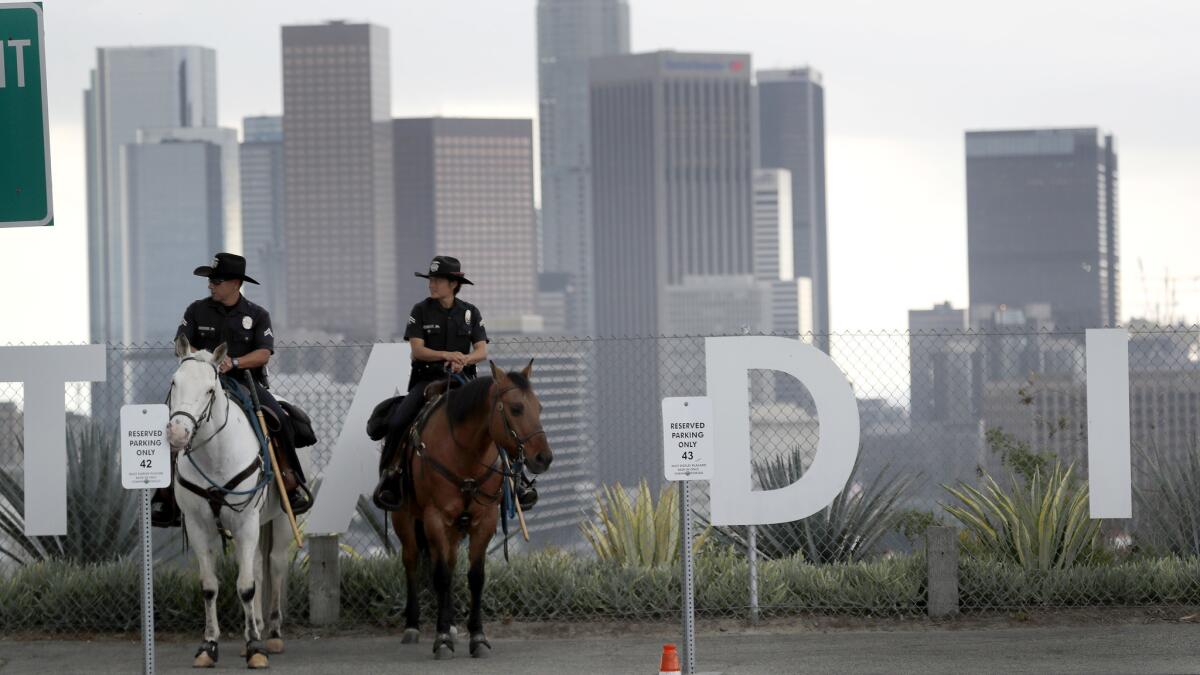 Los Angeles police officials say officers will be out in force for Game 7 of the World Series between the Dodgers and Astros in the hopes of deterring unruly behavior from fans and quickly responding to any other problems.