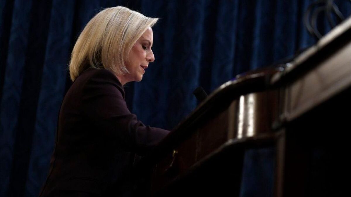 Homeland Security Secretary Kirstjen Nielsen testifies on Capitol Hill.