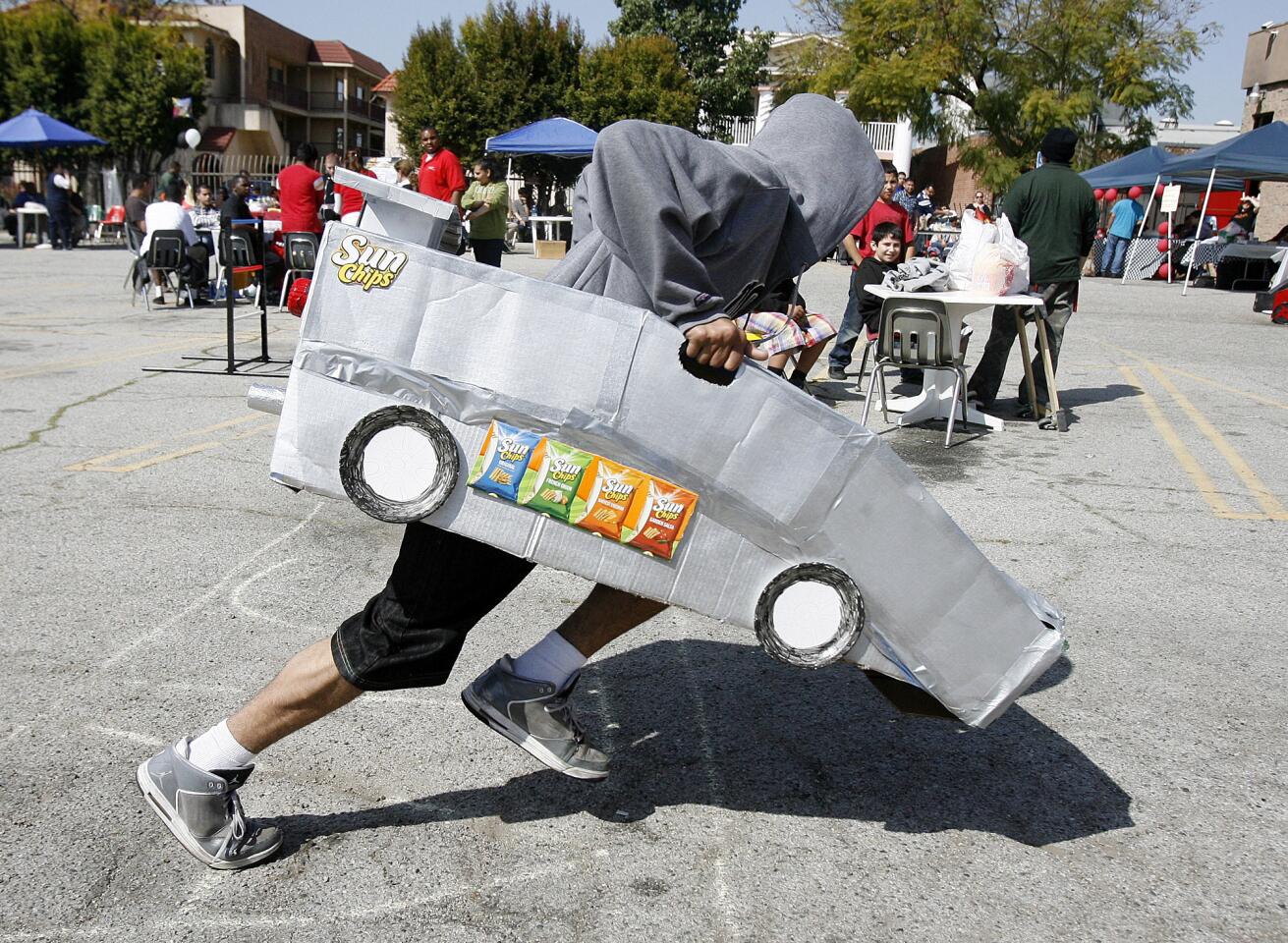 Photo Gallery: Custom-made cardboard cars raced at Tobinworld in Glendale