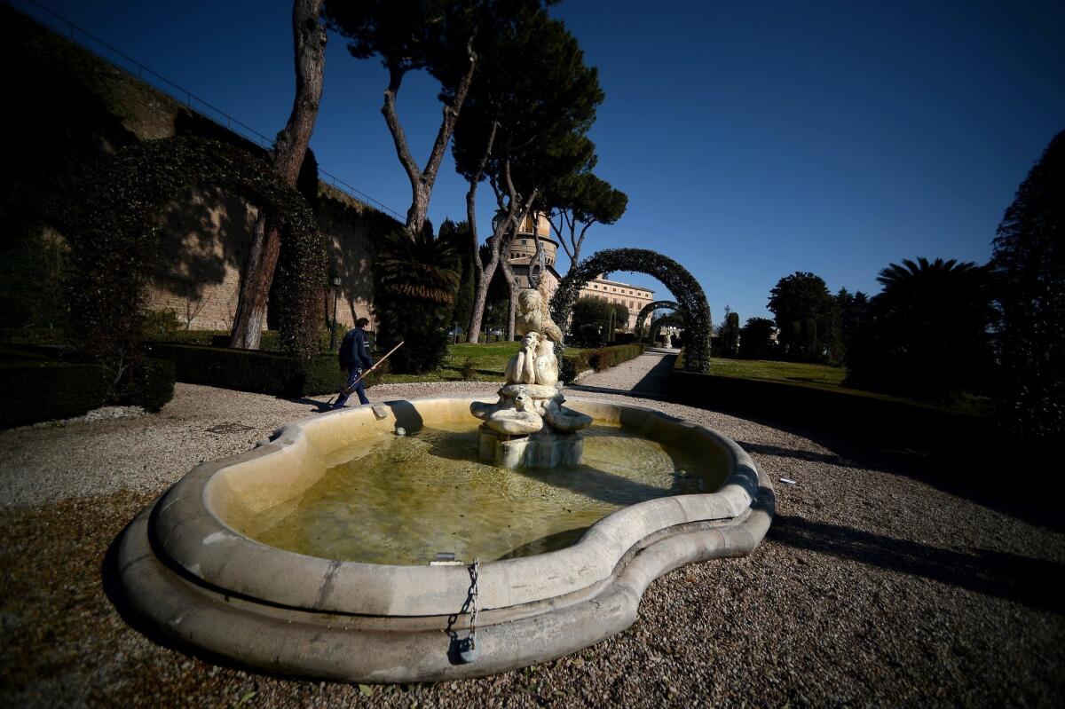 The Vatican City gardens, where Pope Benedict XVI will live in retirement in a spacious home with views of Rome.