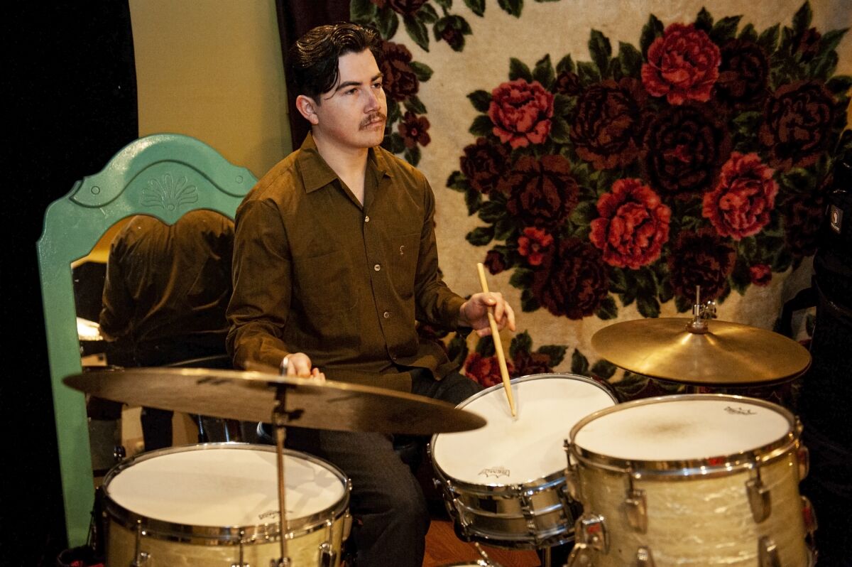 Drummer Alex Garcia transformed the band’s studio space at age 18, and said his neighbors are used to the noise.