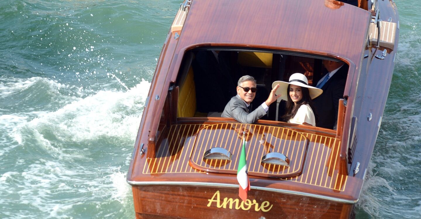 The actor and human rights barrister wed in Venice, Italy, during a weekend full of wedding festivities that played out on the Grand Canal. The couple have been linked since October 2013, got engaged in April and made it official on Sept. 29. Former mayor of Rome Walter Veltroni officiated.