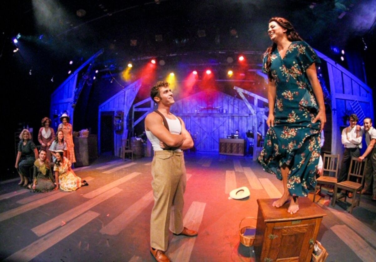 Young Alice Murphy (Nicole Cassesso) and Jimmy Dobbs (Nick Seigel) in Steve Martin and Edie Brickell's "Bright Star," playing at the Gem Theater in Garden Grove through Oct. 20.