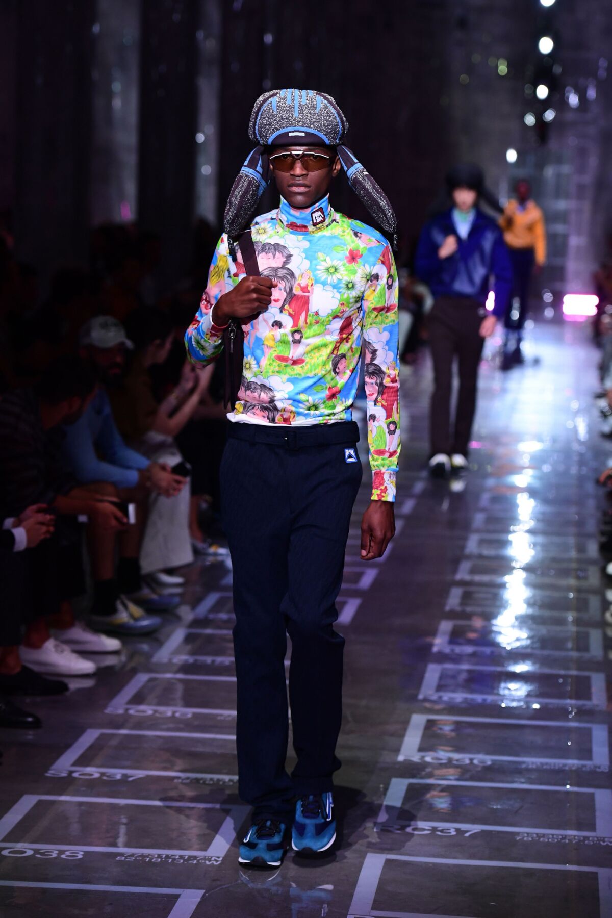 A shirt with a psychedelic print from Prada shown during its men and women's spring/summer 2019 fashion show in Milan on June 17, 2018.