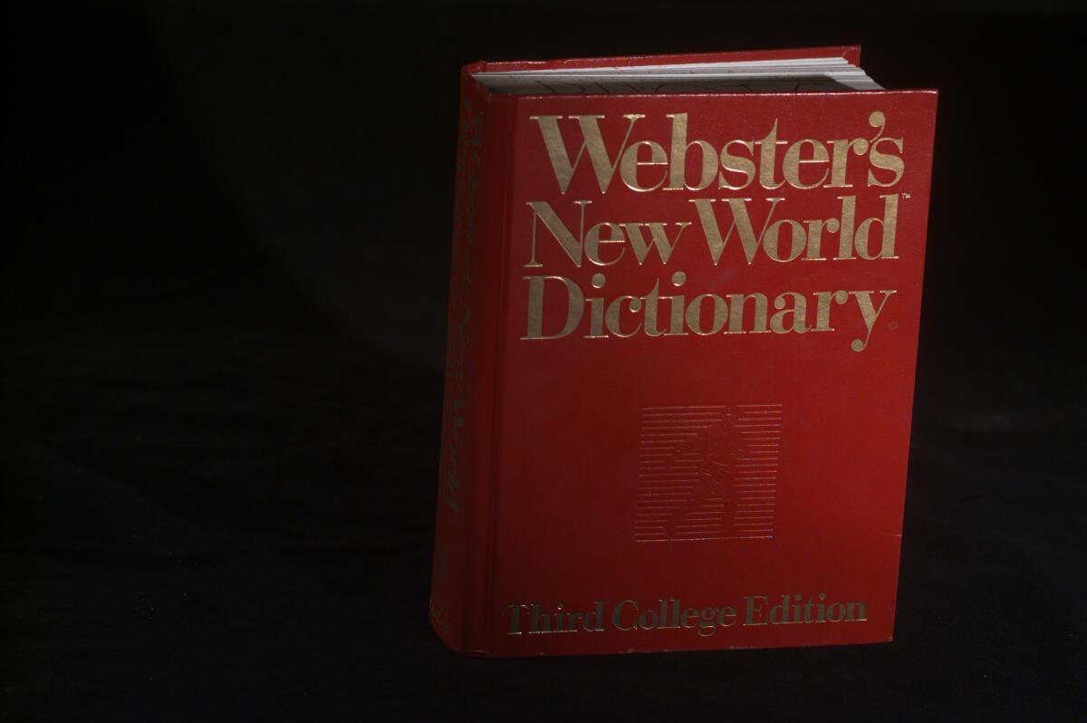 A 1998 edition of the Websters New World Dictionary.