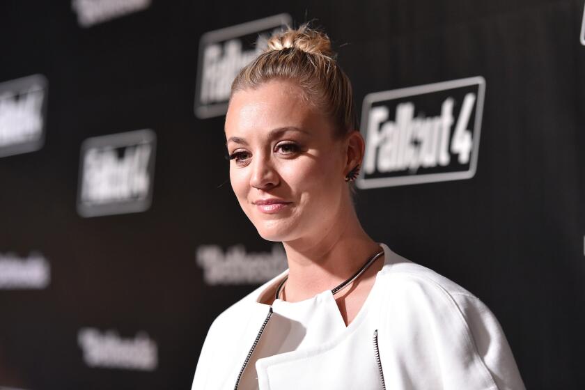 Kaley Cuoco attends the "Fallout 4" video game launch event in Los Angeles on Nov. 5.