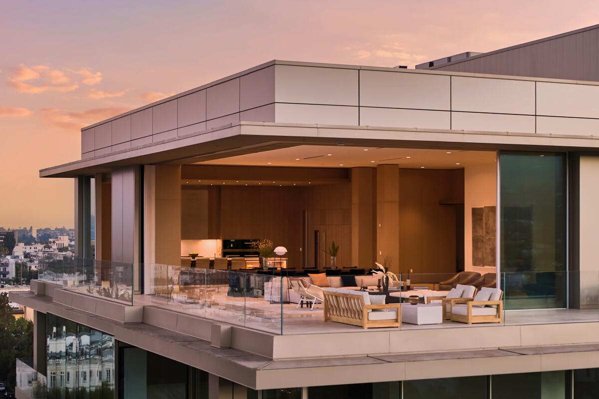 The East penthouse at the new 8899 Beverly condo building in West Hollywood