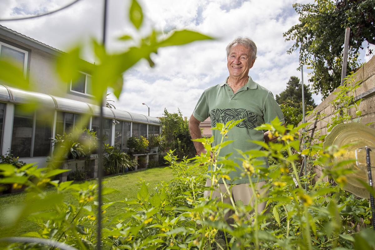 Costa Mesa resident Joseph Strubbe is a passionate gardener. He won 272 awards during competitions at this year's Orange County Fair, including many for his plants.