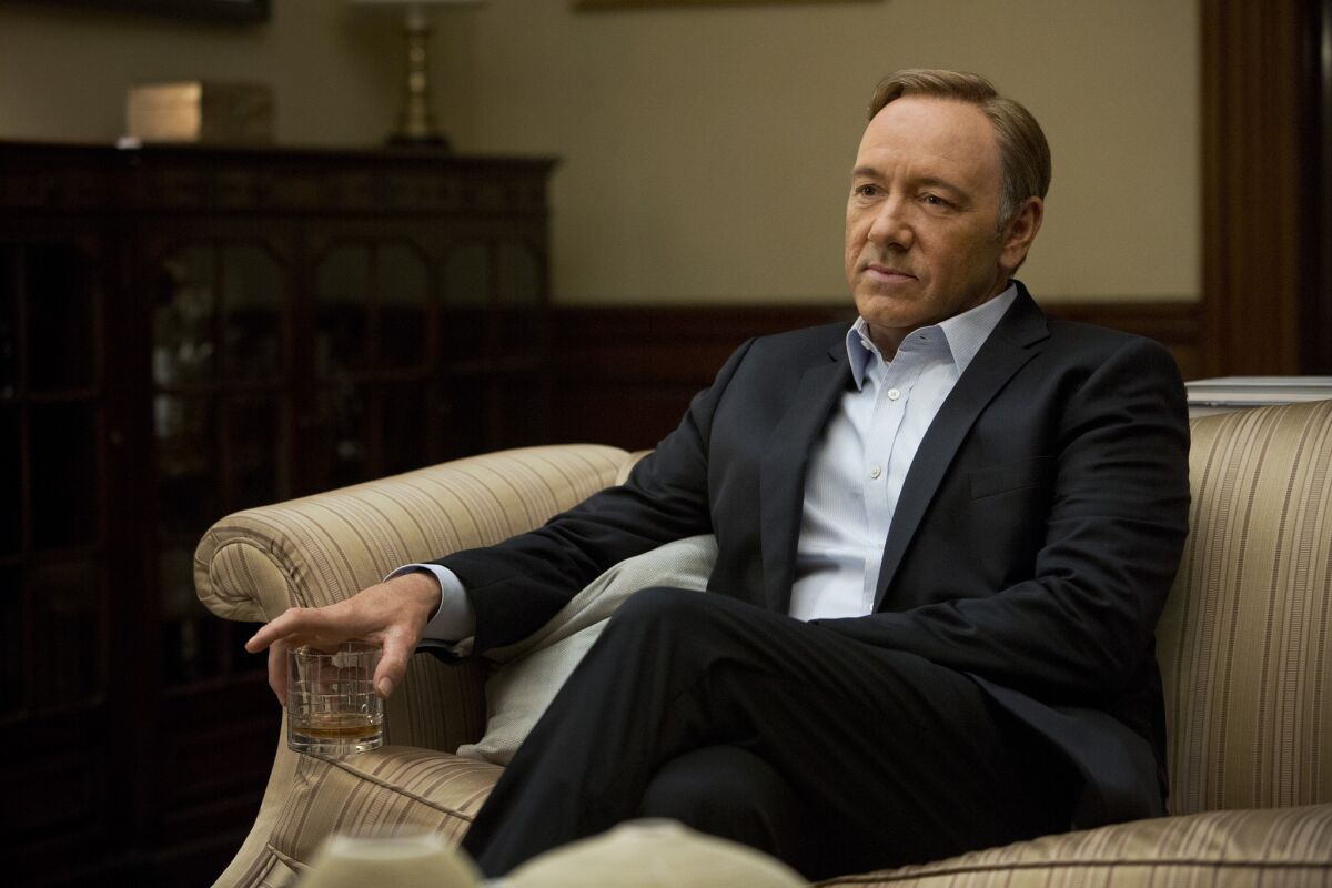 Netflix stock surged on strong fourth-quarter earnings. Analysts expect modest subscriber gains in the first quarter, thanks to new original content, including the forthcoming series, "House of Cards," starring Kevin Spacey, in an adaptation of a British classic.