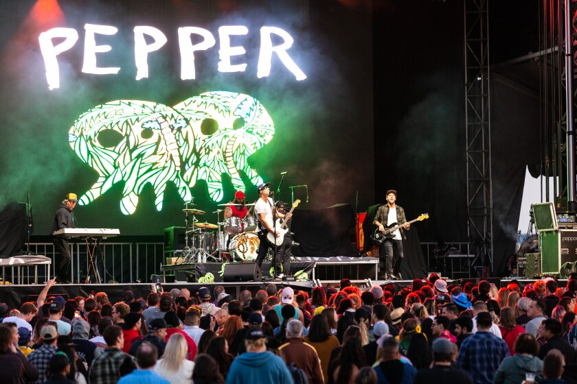 A 2019 photo of Pepper performing at the Wonderfront Music & Arts Festival.