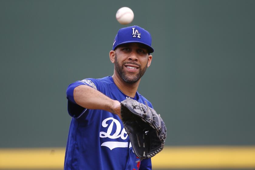 FILE - In this March 2, 2020 file photo, Los Angeles Dodgers starting pitcher David Price.