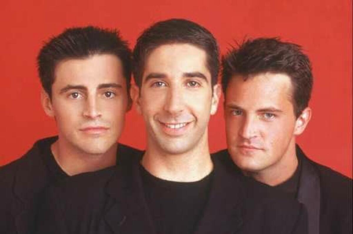 "Friends" stars Matt LeBlanc, David Schwimmer and Matthew Perry