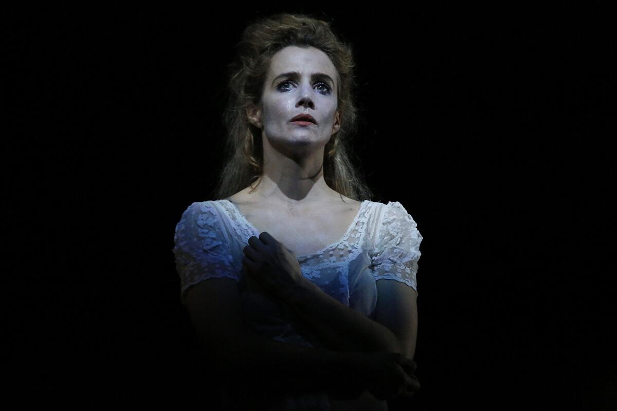 Lisa Dwan performs in the "Beckett Trilogy" at the Broad Stage in Santa Monica.