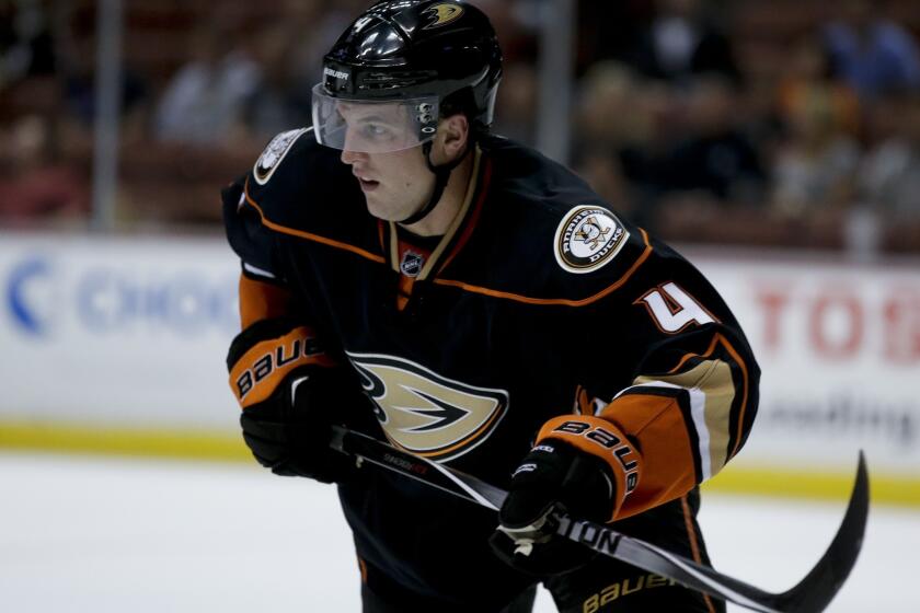 Ducks defenseman Cam Fowler suffered a leg injury in practice but is not expected to miss the team's regular-season opener Oct. 9 in Pittsburgh.