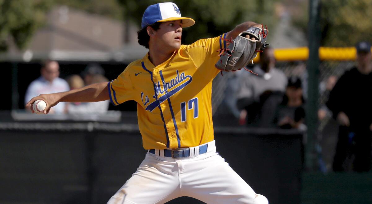 Jared Jones pitched and hit La Mirada to the Southern Section Division semifinals this season.