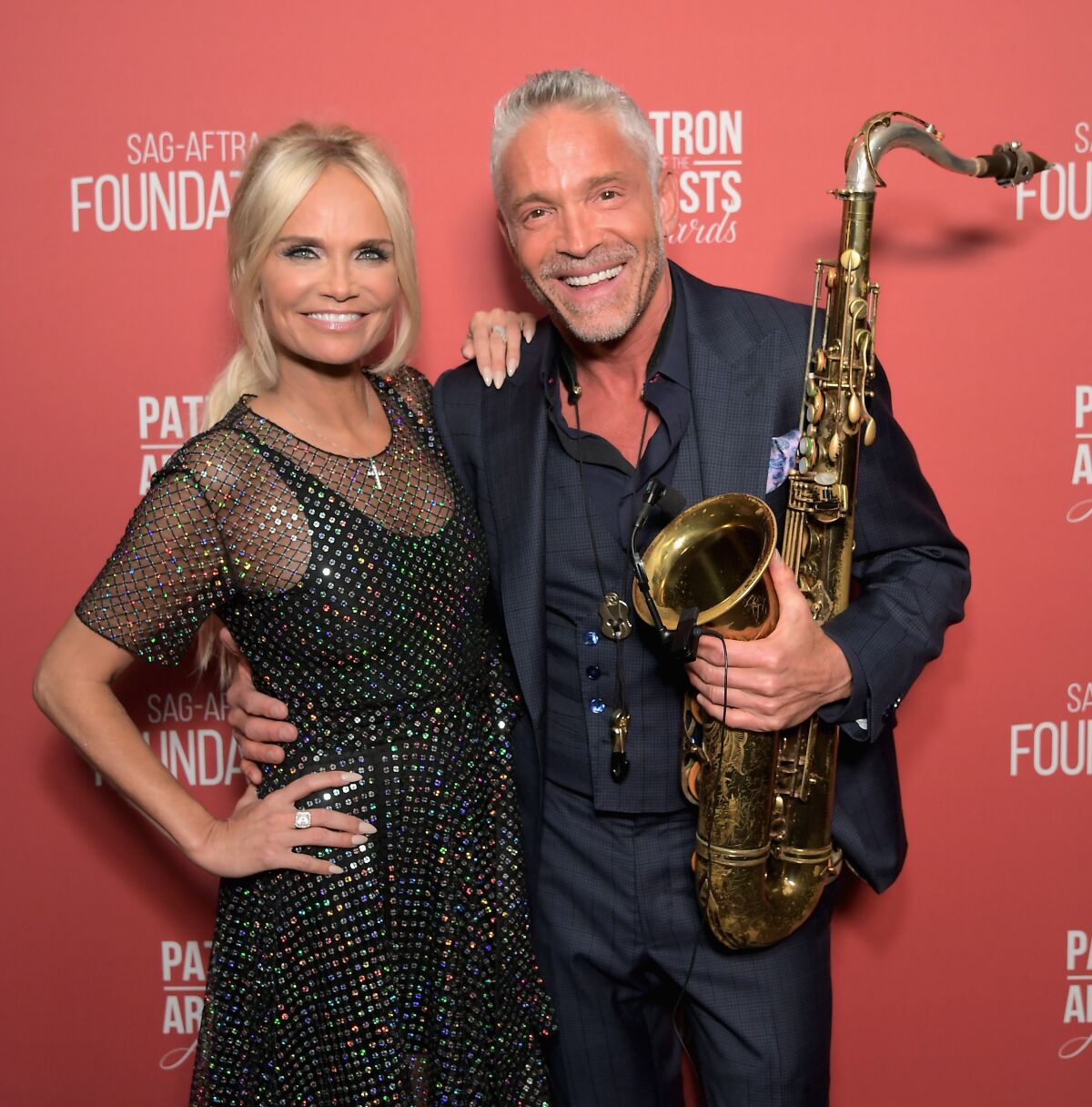Kristin Chenoweth and Dave Koz in 2018 in Beverly Hills.