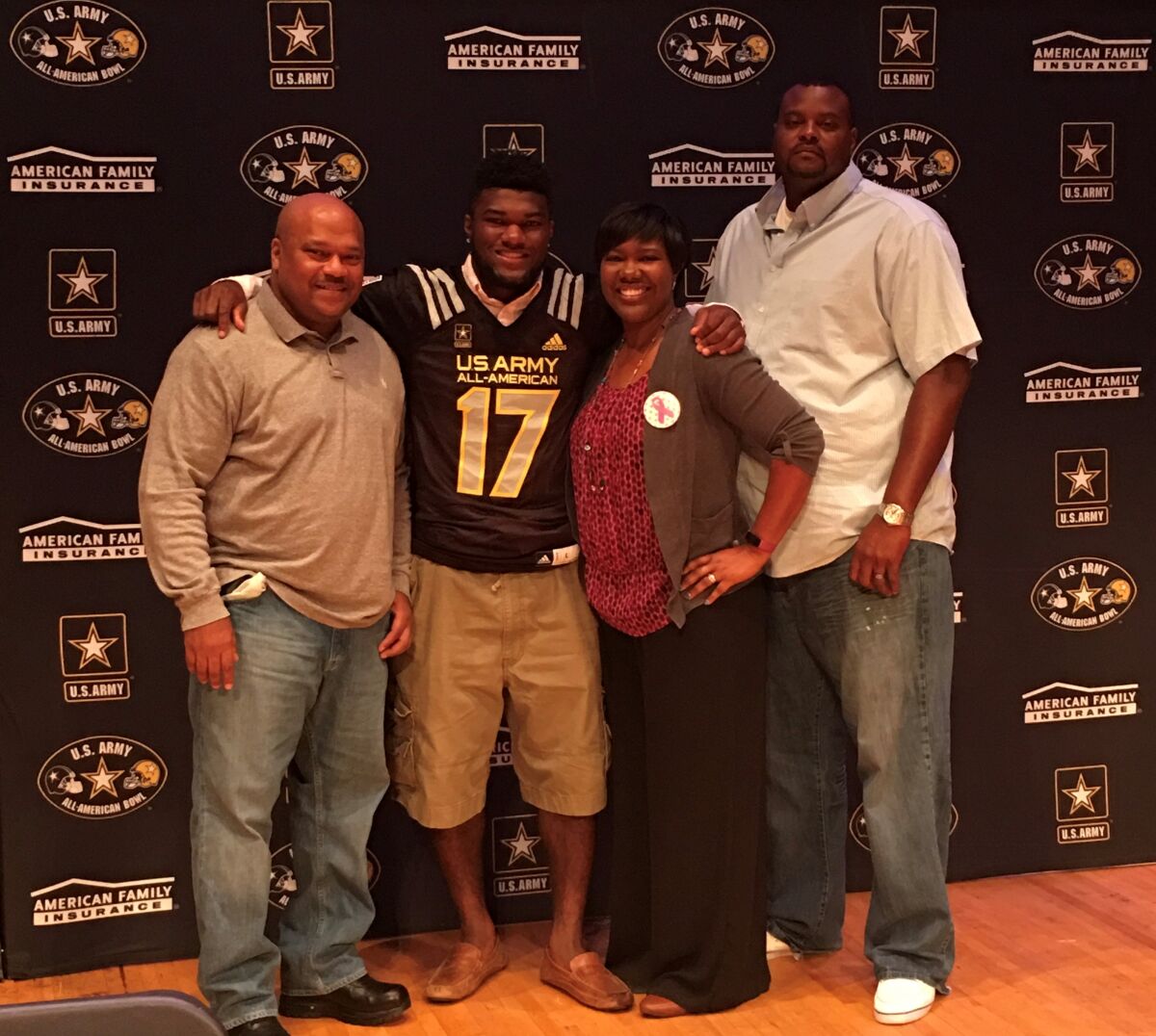 Conni Akers, Cam, Angela and Neal at the U.S. Army All American Bowl.