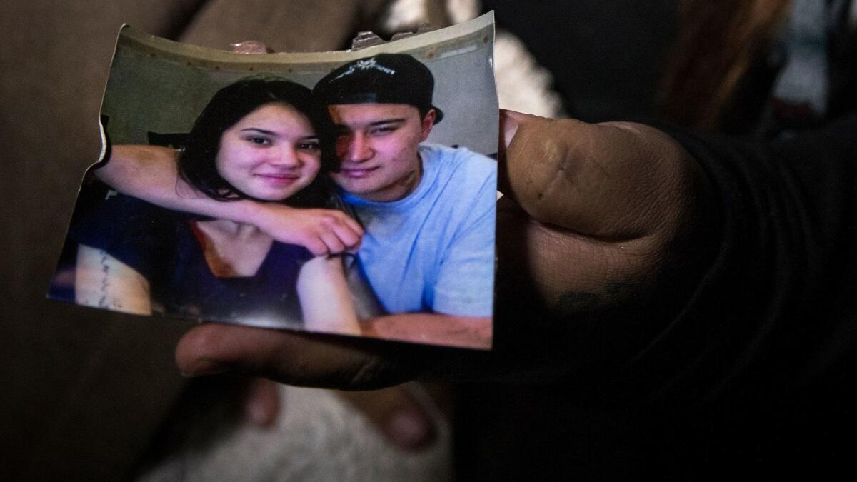 Ariel Bojorquez and his girlfriend, Rosa Isela Chavez, were shot and killed while driving near the intersection of 29th Street and Pershing Avenue in San Bernardino. (Gina Ferazzi / Los Angeles Times)