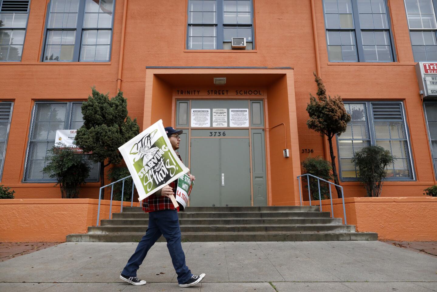 On the picket line at Trinity Elementary